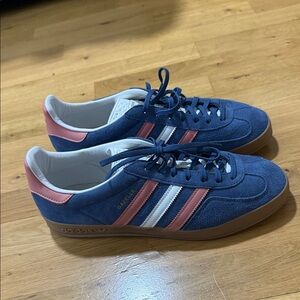 Adidas Gazelle Navy and Coral Sneakers